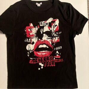 Garage Cherry Tour Black Graphic Baby Tee size small